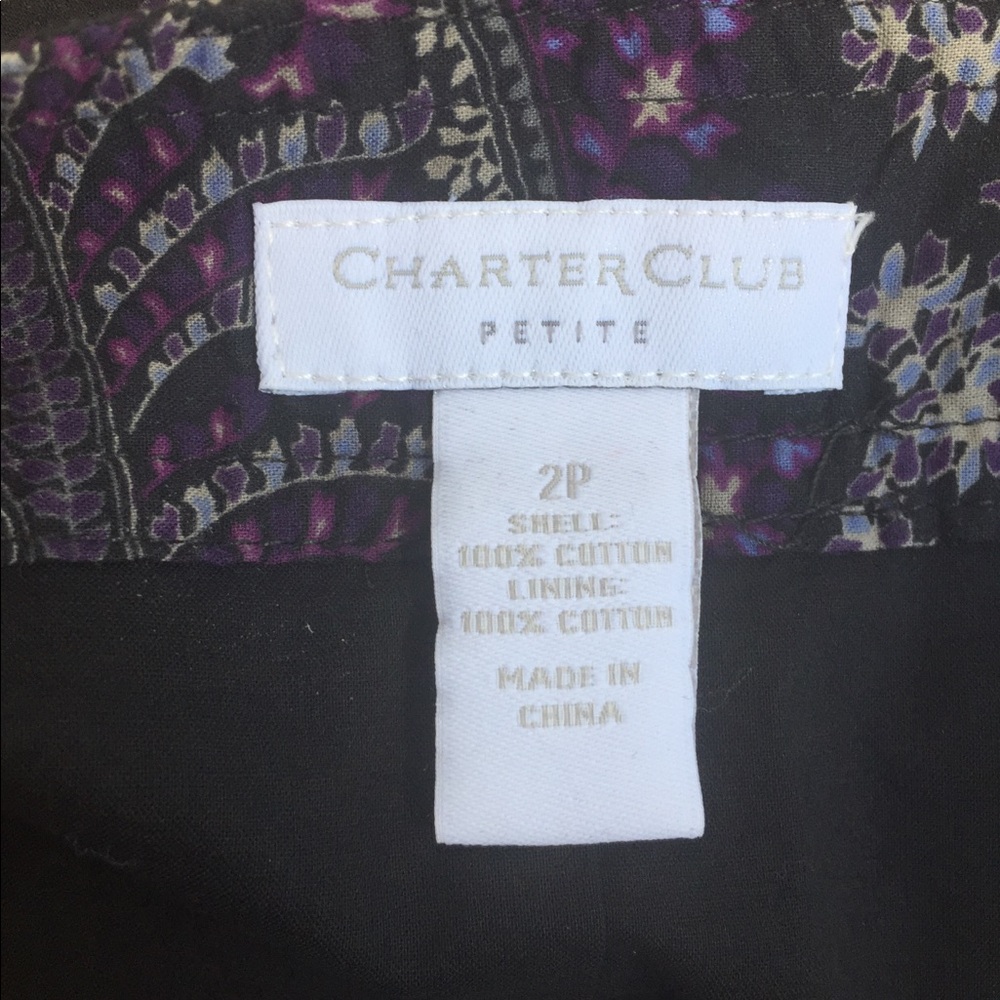 Charter Club A line cotton paisley purple print, free shipping,midi skirt HP24 - Picture 5 of 15